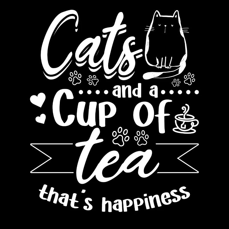 Des chats et une tasse de thé qui est le bonheur - Cute Cat