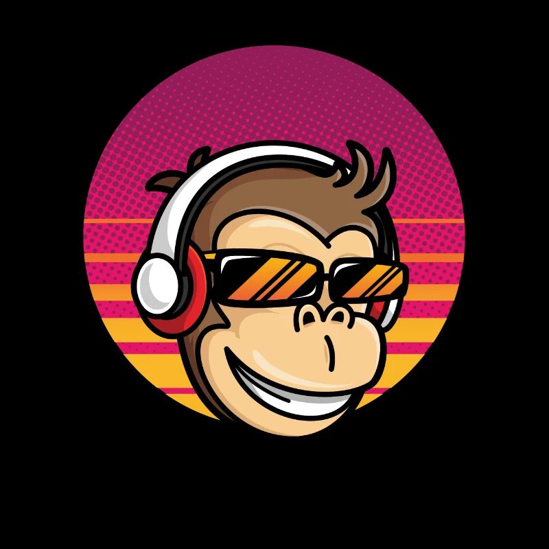 Monkey DJ Affe mit Kopfhörer