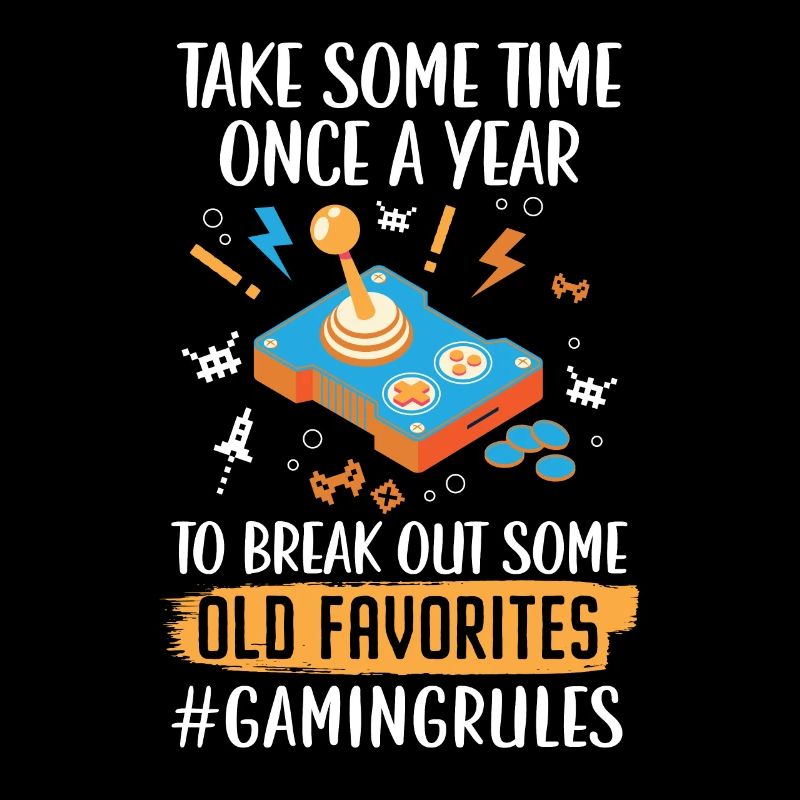 Gaming Rules Arcade Gamer Geek Video Game Player