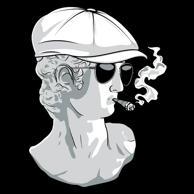 Beatnik David Statue Smoking Funny Greek S