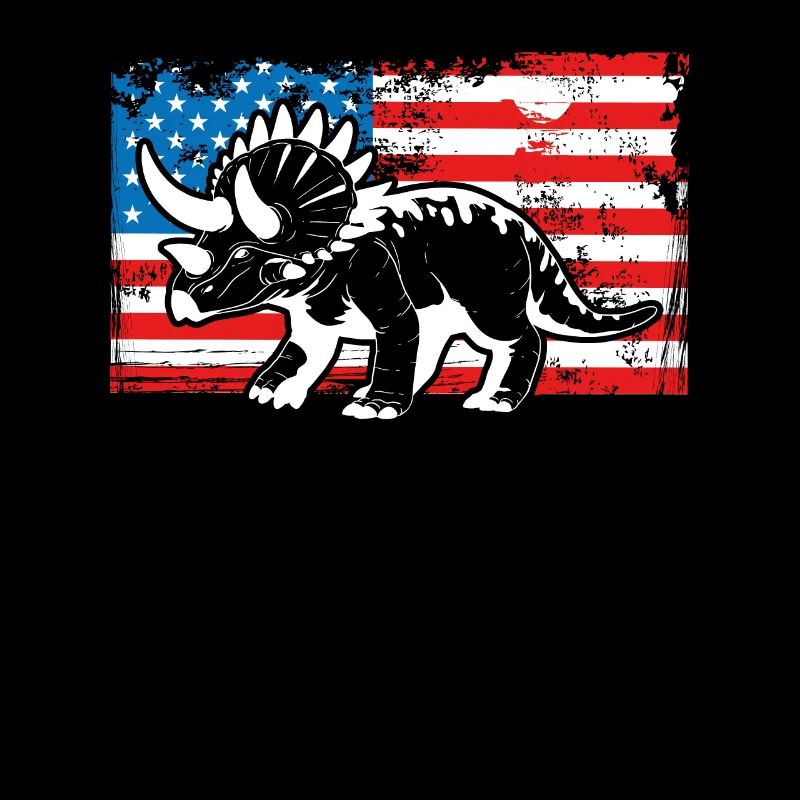 Triceratops on a Usa flag