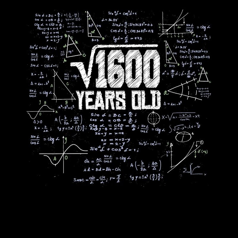 Square Root of 1600 Math Nerd 40th Birthday