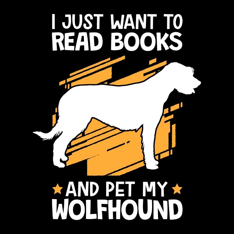 Lecture de livres et caresses irish Wolfhound