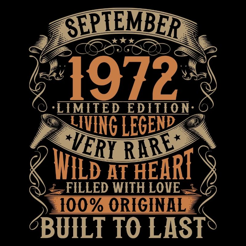 September 1972 Vintage Birthday Gift