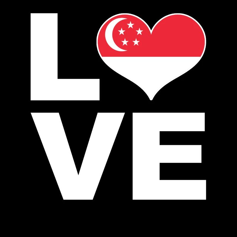 J’adore Singapour drapeau du cœur Singapour