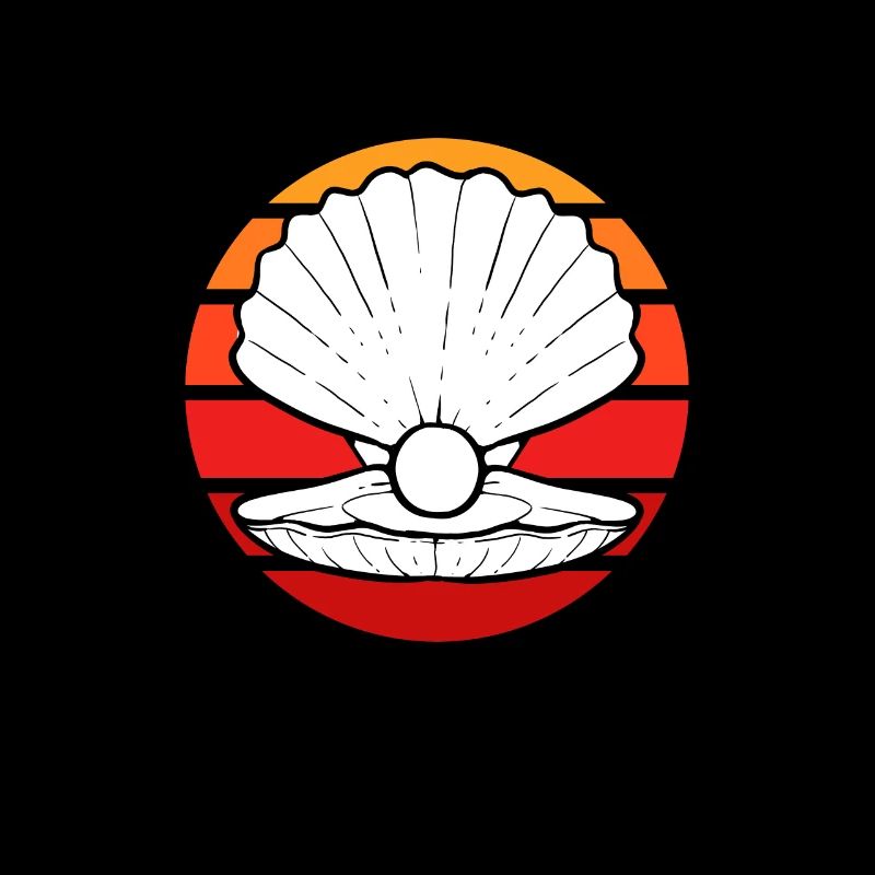 Shells Retro Vintage. Beach combing