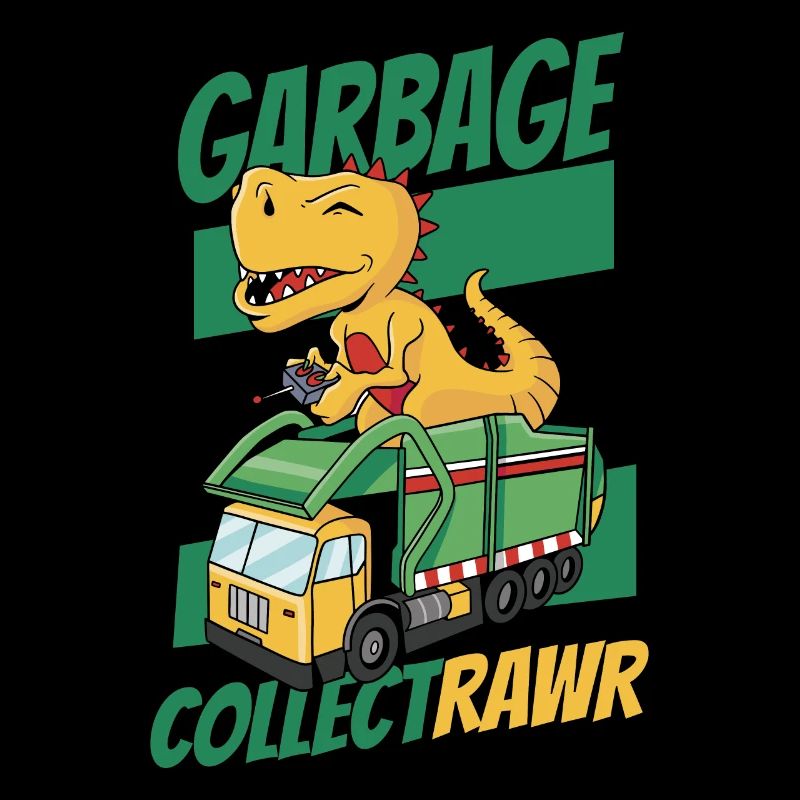 Dinosaur Construction Worker Dump Truck Driver