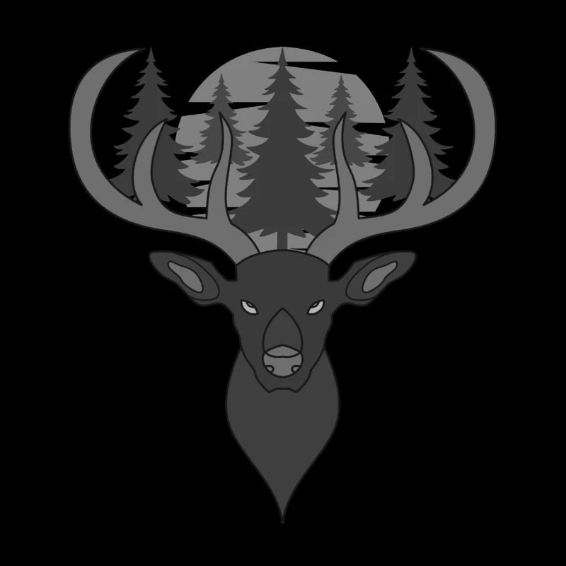 Rothirsch Geweih mit Hirschgeweih