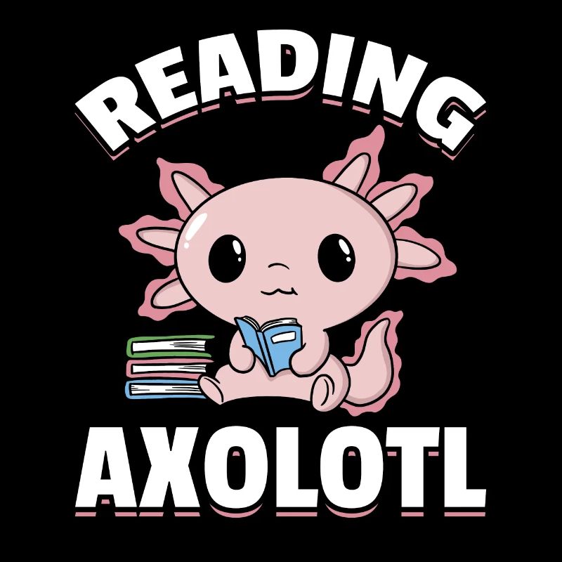 Axolotl Reading Books Lover Book Reading