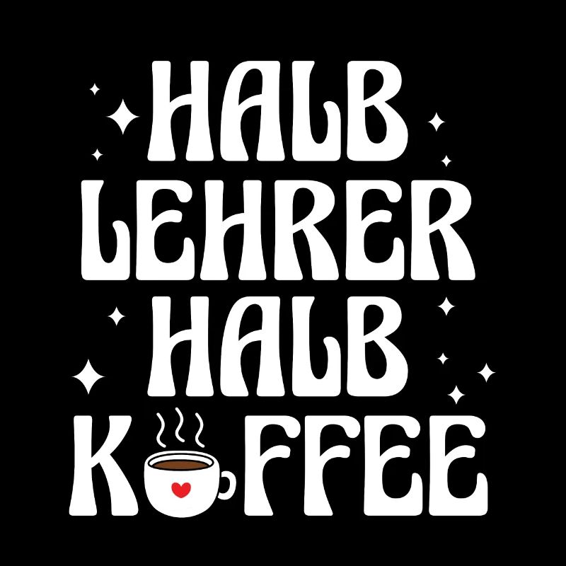 Halb Lehrer Halb Kaffee Shirt Geschenk