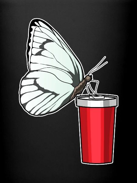 Tasse papillon à emporter