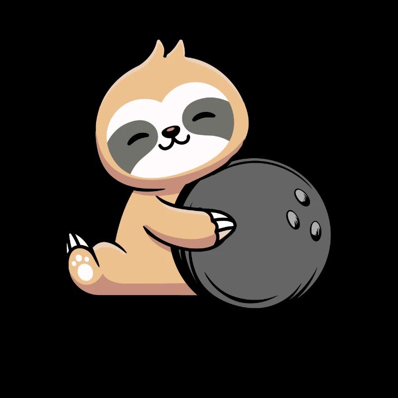 Faultier mit Bowlingball