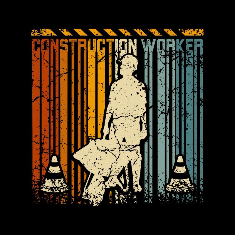 Ouvrier de la construction rétro vintage