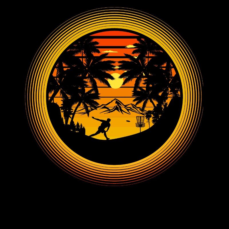 Retro Sunset for Disc Golf Player