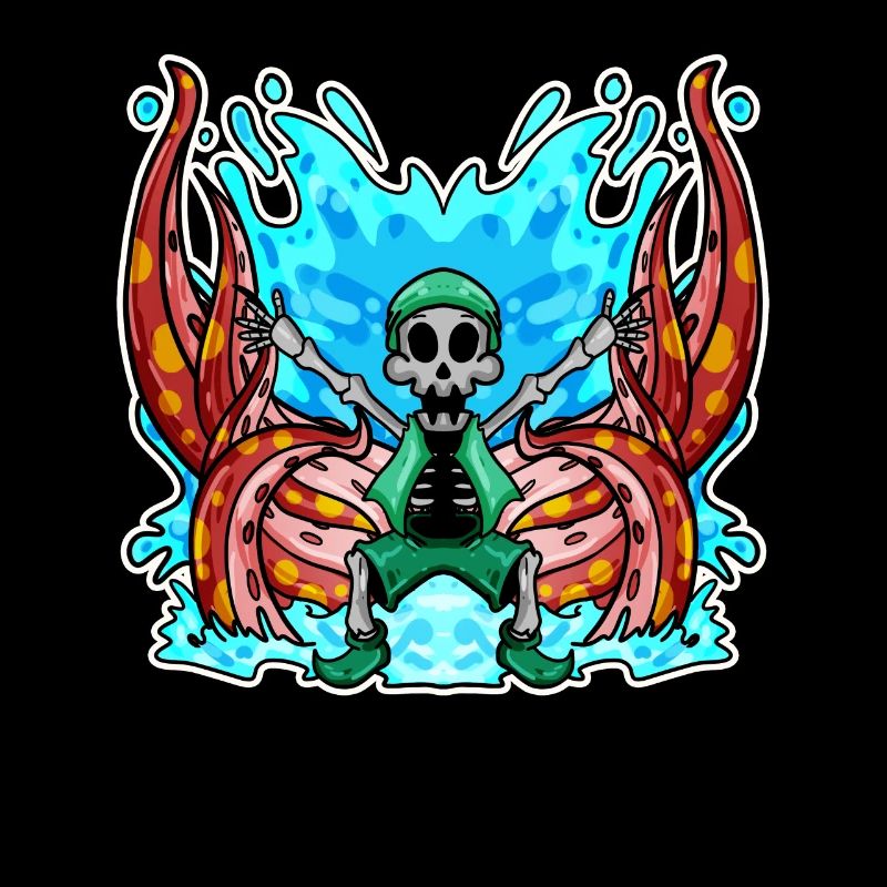 Skeleton Octopus Pirate