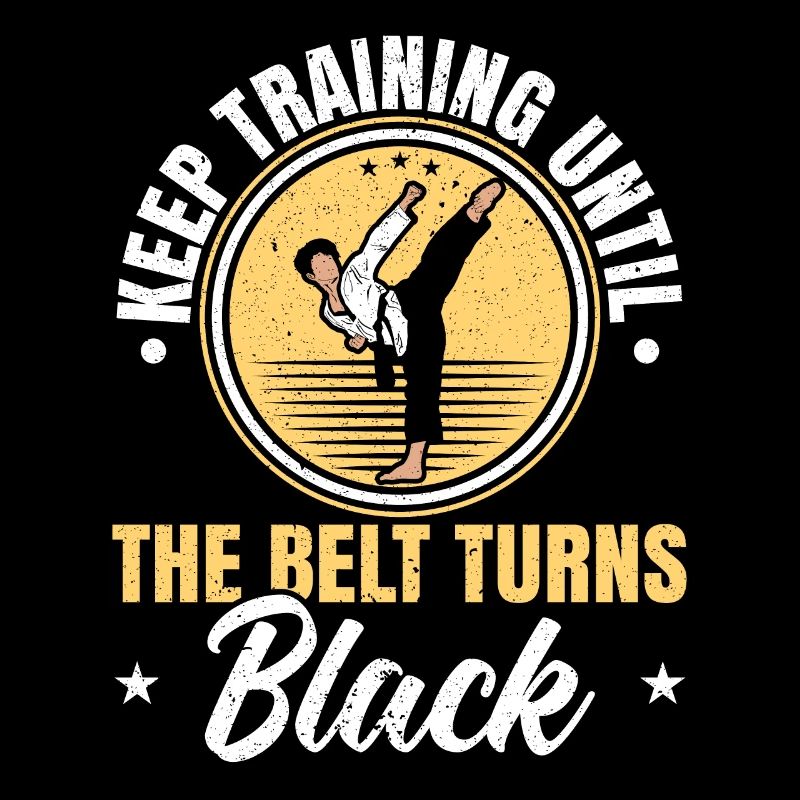 Trainiere weiter, bis der Gürtel schwarzes Taekwondo wird