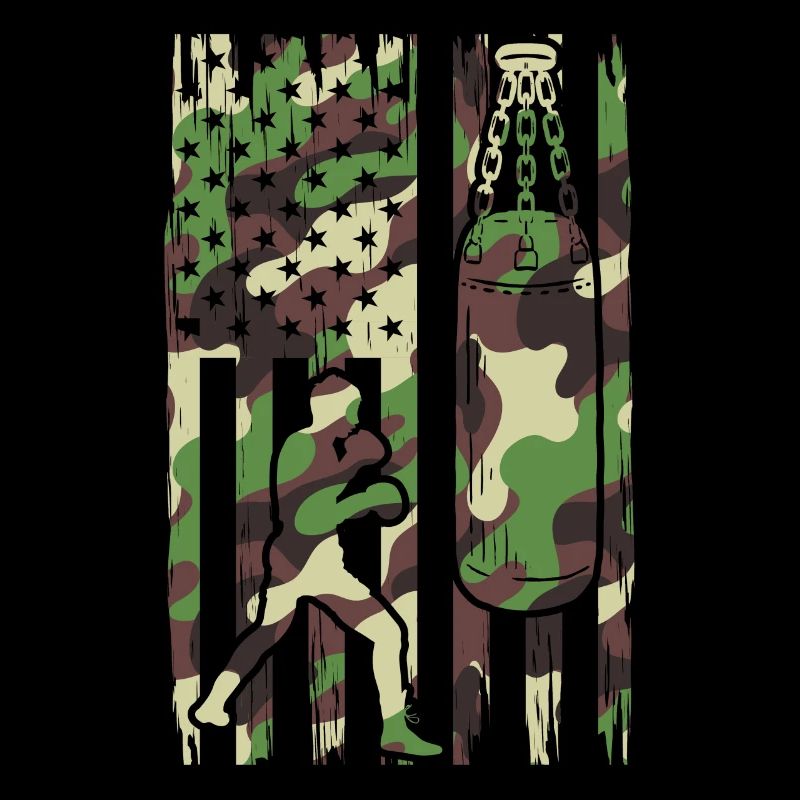 Drapeau de camouflage de boxe - Combat de boxe d’arts martiaux