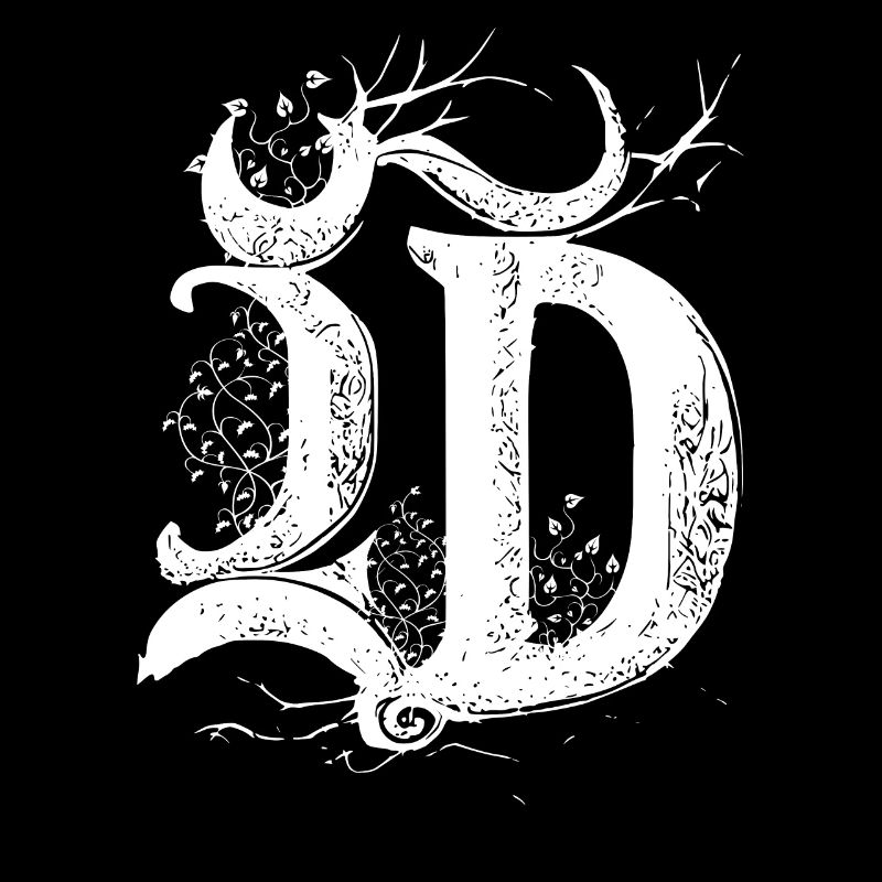 Buchstabe D Monogramm Hand gezeichnet Typografie G