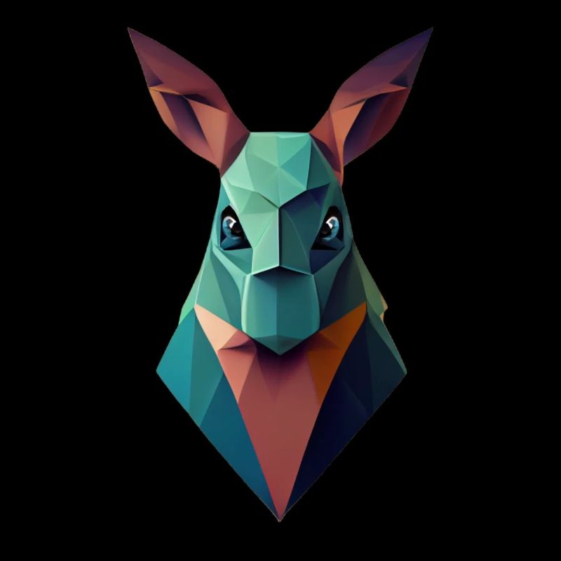 Polygon Känguroo Kopf Low Poly Australian