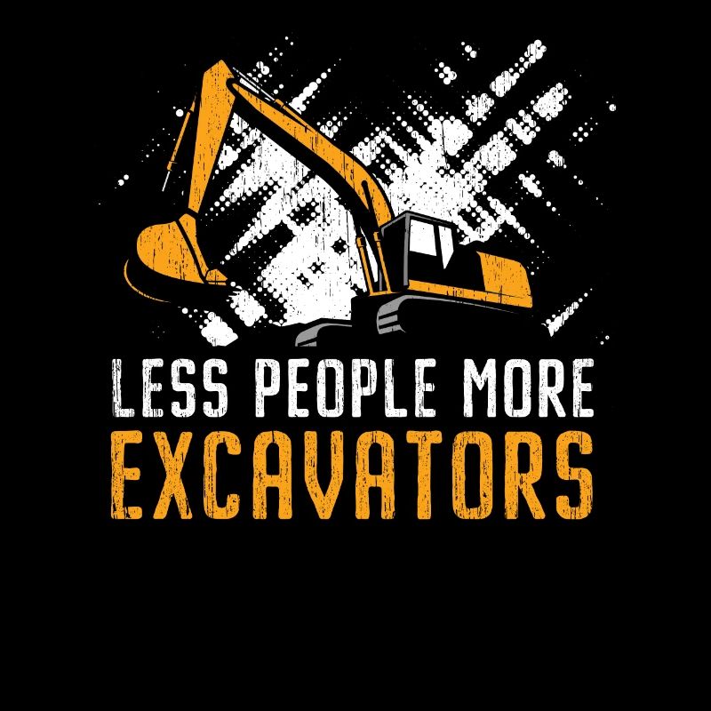 Moins de personnes Plus d'excavatrices Construction Digger