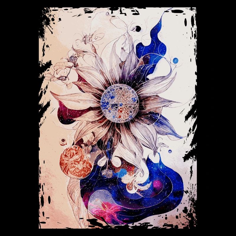 Himmlisch Blumenblumenraum Aquarell Galaxy Boho