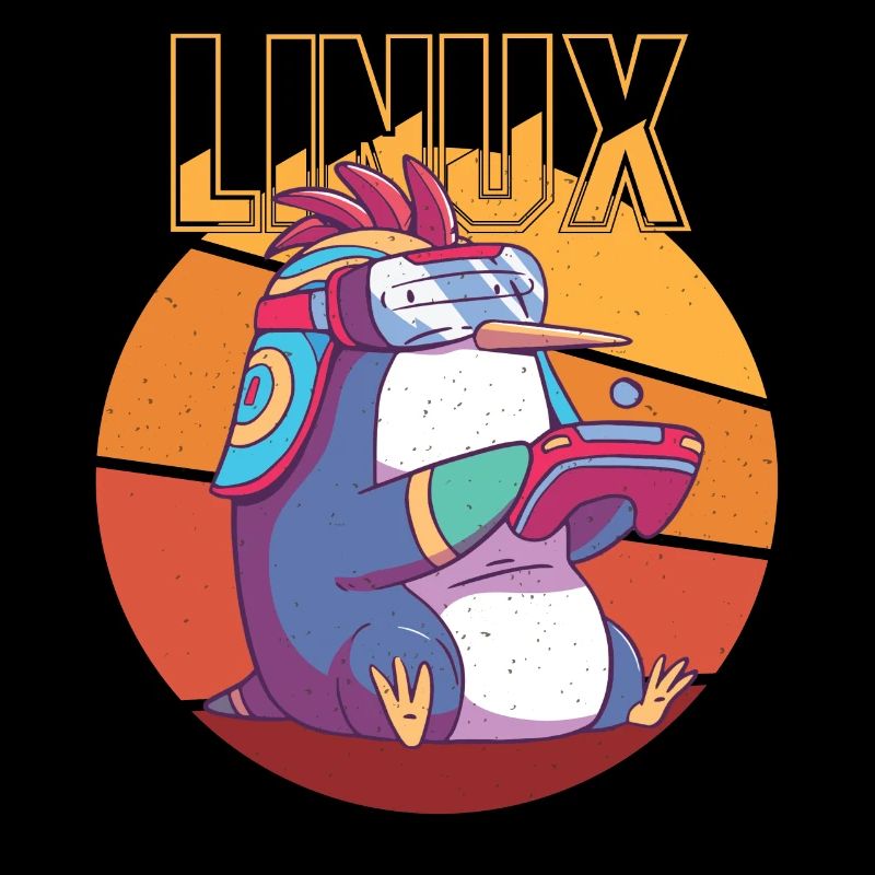 Gamer Linux Root Cool Penguin Nerd Game Programmer
