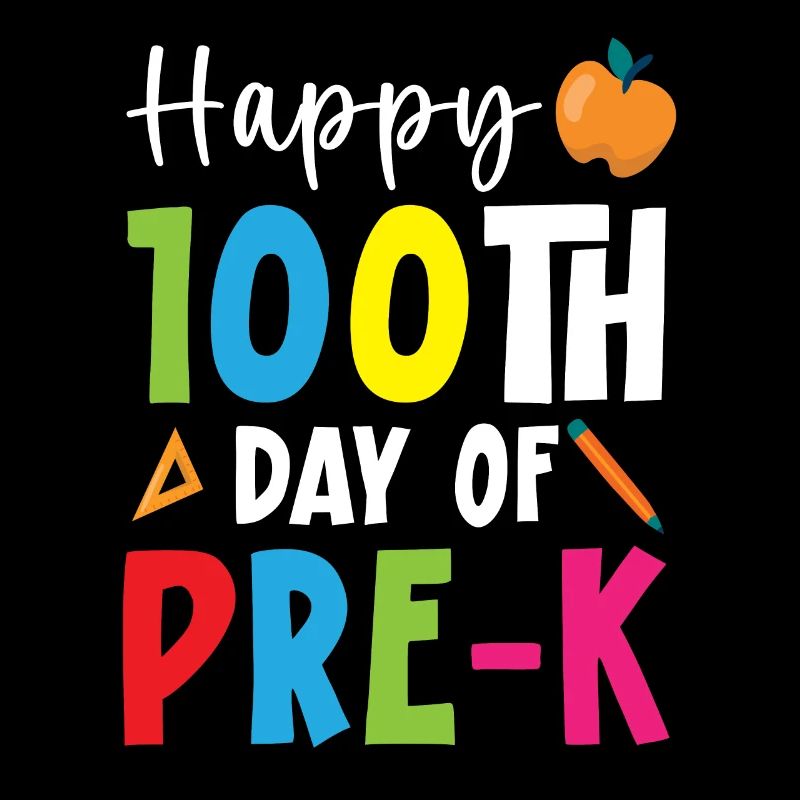 Joyeux 100e jour d’école Pre-K Enseignant Élève