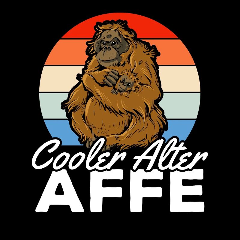 Cooler Alter Affe - Affen Schimpanse Orang-Utan Af