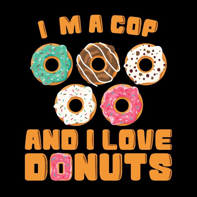 Policeman in A Cop I Love Donuts Police Uniform
