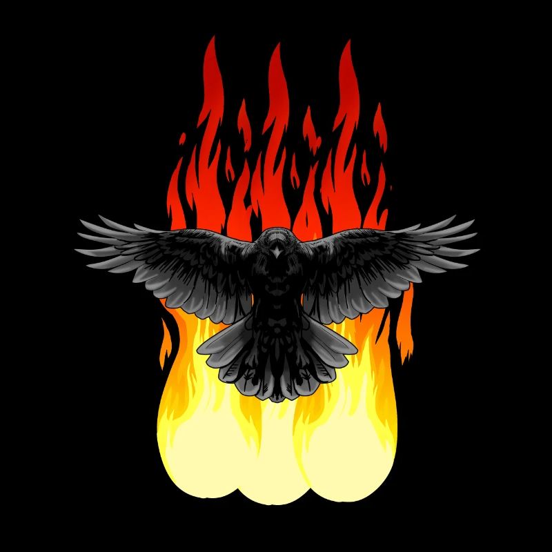 Raven Fire Occult Spiritual Ritual Satan Horror