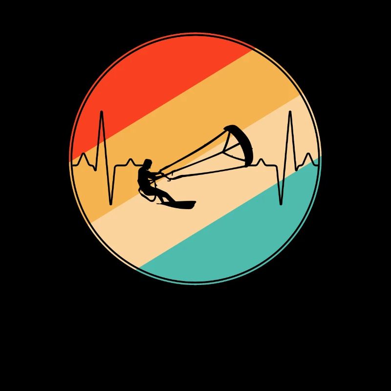 Kite Surf Retro Heartbeat