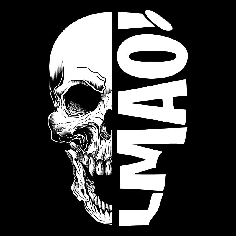 Funny Skull Thinking Albtraum Angst Tod Skelett Ko