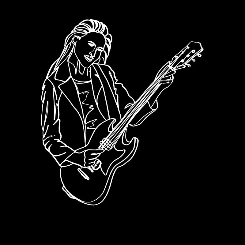 Guitar Oneline Art - Guitariste électrique