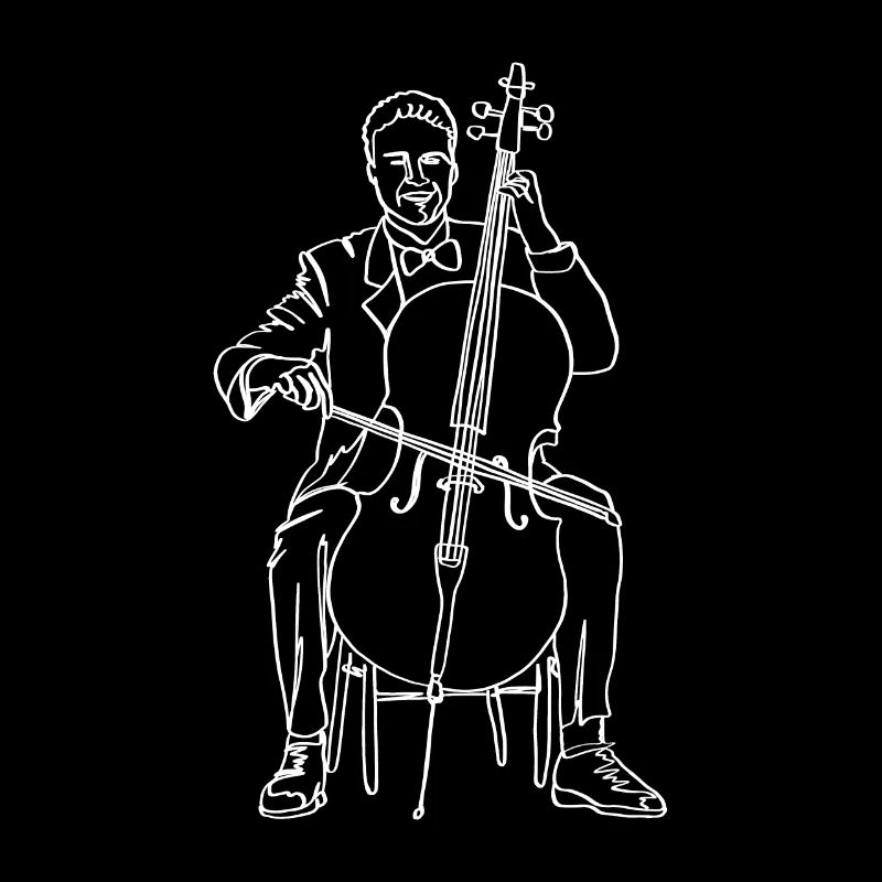 Cello Oneline Art - Cello-Musiker Cello-Spieler