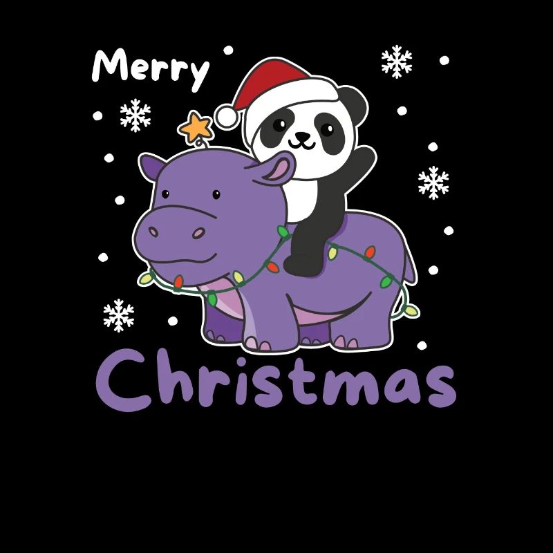 Noël Hippopotame Panda Joyeux Noël Hippopotame