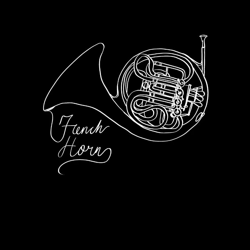 Français cor Oneline Art - Français cor
