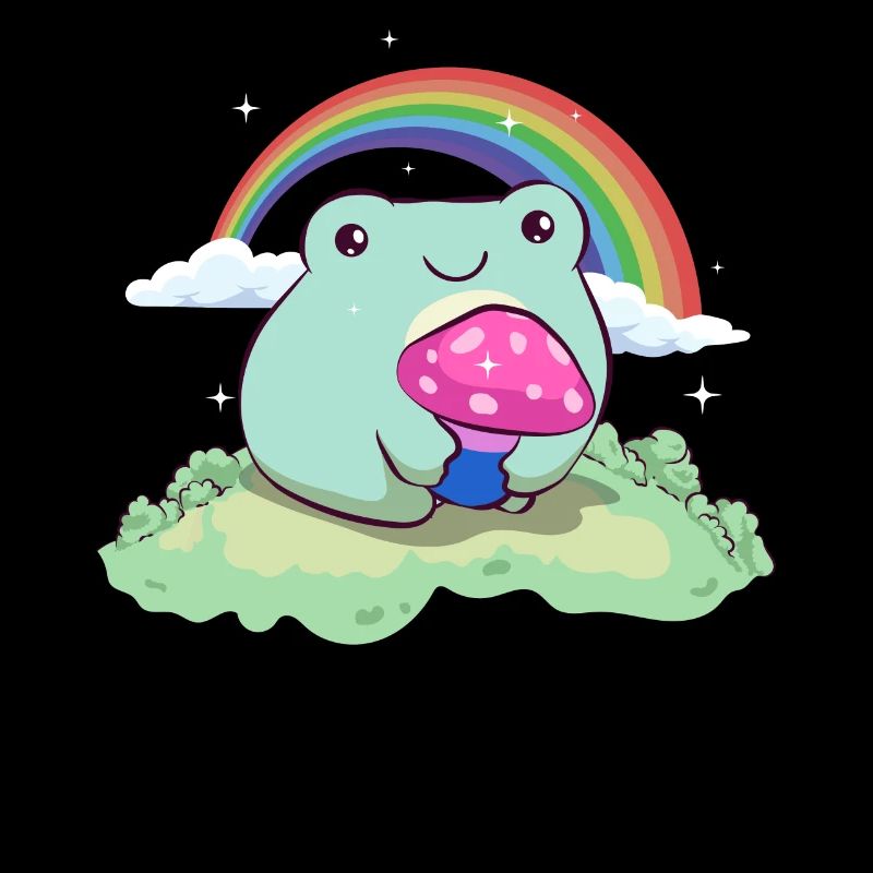 Bisexual Pride Bi Kawaii Frog Mushroom Cottagecore