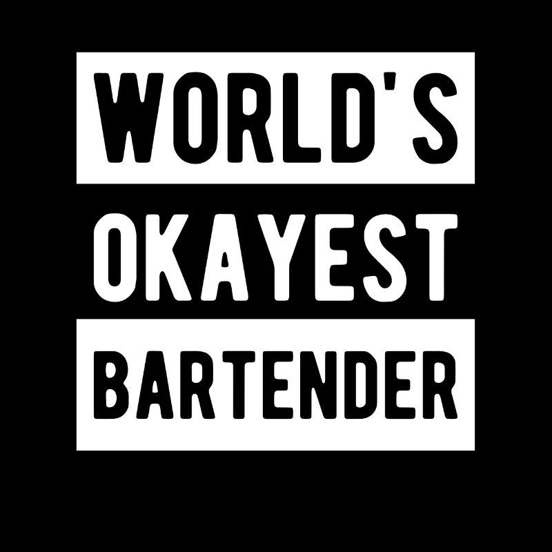 Worlds Okayest Bartender Shirt Barkeeper Geschenk