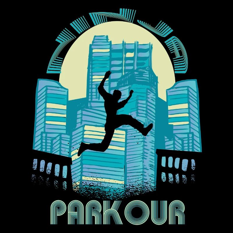 City Ninja Parkour Jumping Construction Freestyle Run