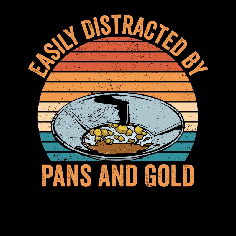Funny gold panning slightly distracted by pan