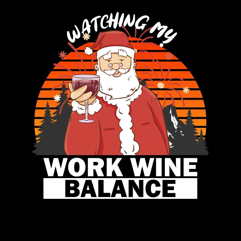 Christmas Work Wine Balance Drunk Santa Claus