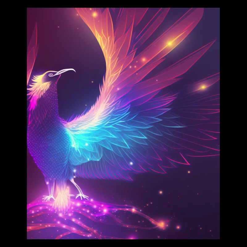 Geometrisch Phönix Vogel Polygon Abstrakt Mystisch