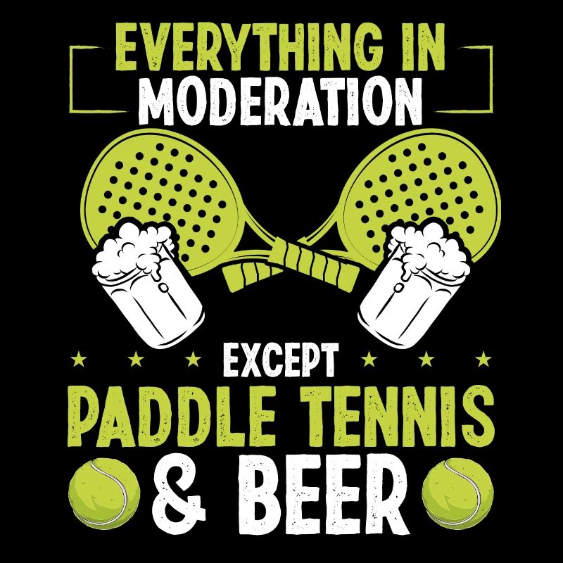 Paddle Tennis Player Beer Drinking Paddle Team