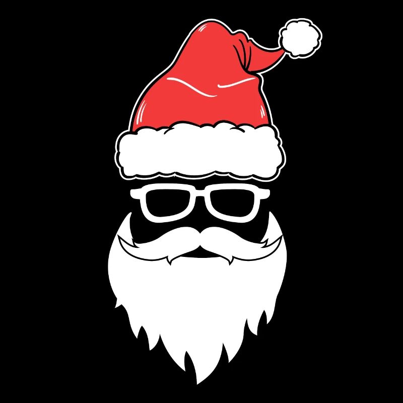 Visage cool du Père Noël avec des lunettes