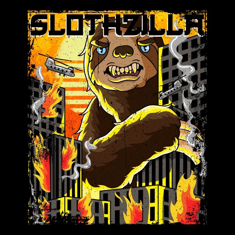 Slothzilla Japanese Sloth Japan Sunset
