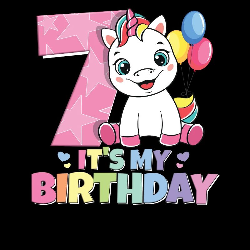 Regenbogen Einhorn 7. Geburtstag Mädchen 7 Jahre