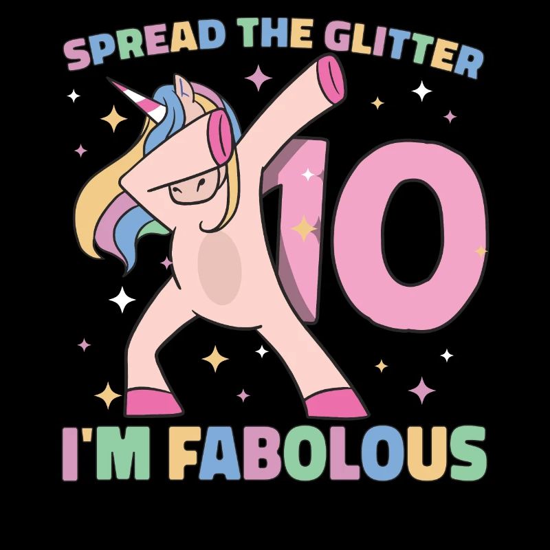 Regenbogen Einhorn 10. Geburtstag Mädchen 10 Jahre