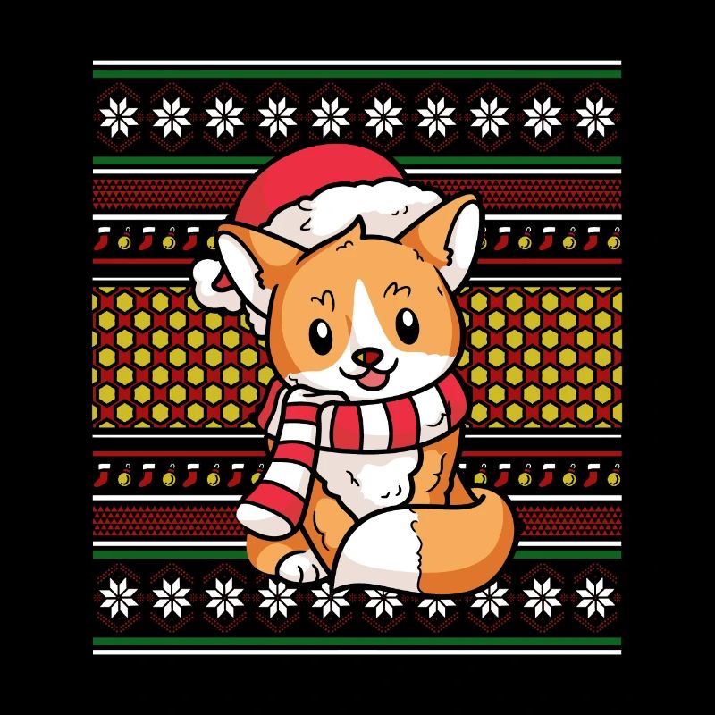 Moche pull de Noël Tshirt Renard de Noël