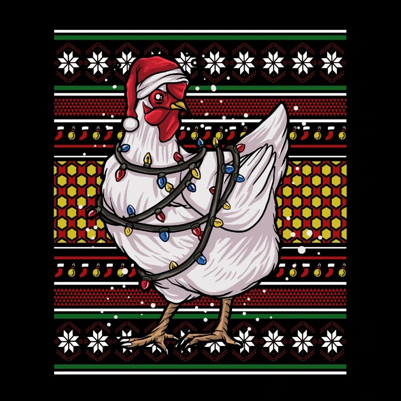 Pull de Noël moche Tshirt Poulet de Noël