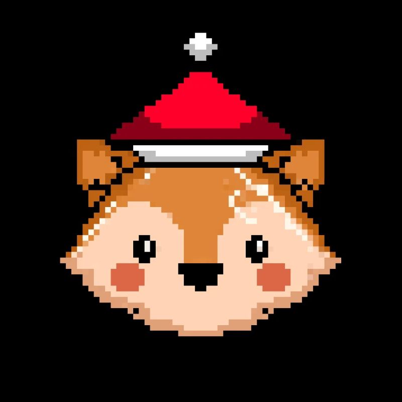 Fox pixelated Christmas - Funny fox